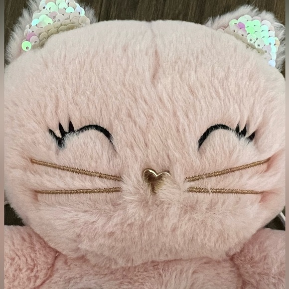 NWOT The Children's Place Powder Pink Plush Cat Backpack Purse Bag NEW - Picture 5 of 17